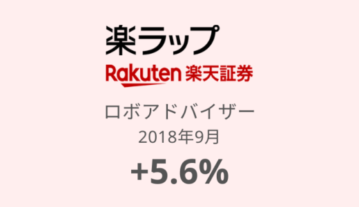【楽ラップ運用実績】14か月目は+5.6%！日本株式が牽引（2018年9月）