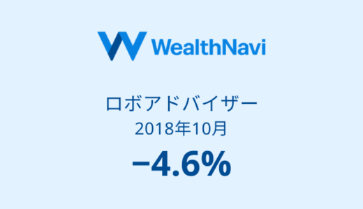 【ウェルスナビ運用実績】5か月目は－4.6%！楽ラップより下落幅は小さめ（2018年10月）