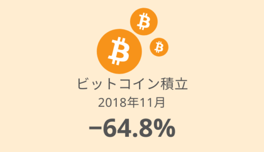 【ビットコイン積立 運用実績】10か月目は－64.8%！細々と手動買付中（2018年11月）
