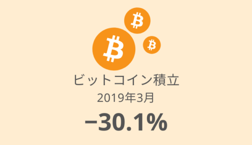 【ビットコイン積立 運用実績】14か月目は－30.1%！含み損が解消したら手放すか？（2019年3月）