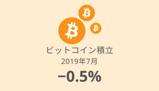 【ビットコイン積立 運用実績】18か月目は−0.5%！ビットコインは無難だ（2019年7月）