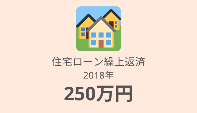 【2018年】住宅ローン繰り上げ返済結果