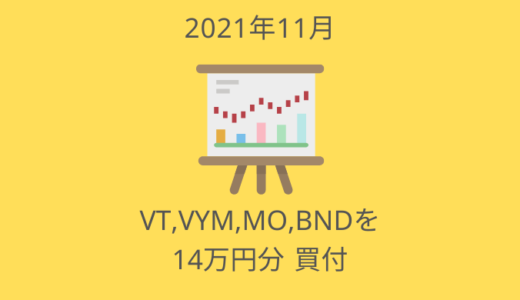 VT,VYM,MO,BNDを14万円買付しました【2021年11月の投資ログ】